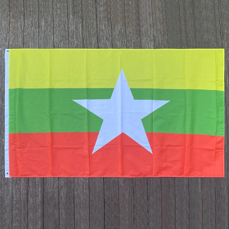 xvggdg   NEW Myanmar  Flag 3ft x 2ft Hanging Myanmar Flag Polyester standard Flag Banner