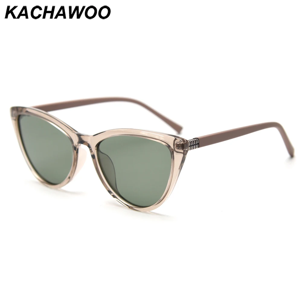 

Kachawoo retro polarized sunglasses female tr90 frame cat eye sun glasses for women Summer shades European style khaki green