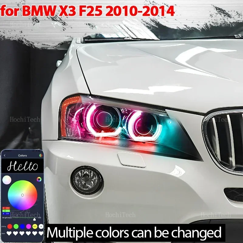 

Для BMW X3 F25 ксеноновая фара 2010 2011 2012 2013 2014 последовательное приложение разноцветные режимы ангельские глазки кольцо светодиодный указатель поворота