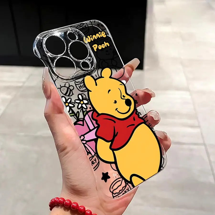 Disney Winnie The Pooh Funny Phone Case for Apple iPhone 15 16 Pro Max 13 14 Plus 12 11 Pro plus Matte