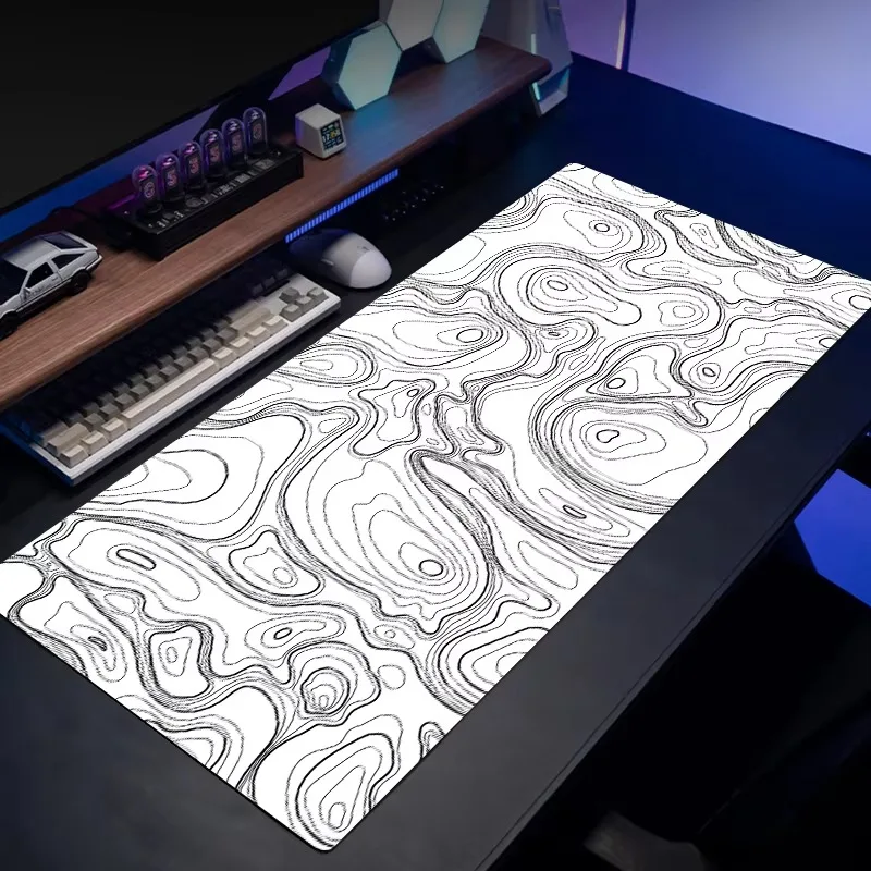 

White contoured mousepad texture Simple Lengthening Thickened non-slip rubber office desk mat carpet game player accessories
