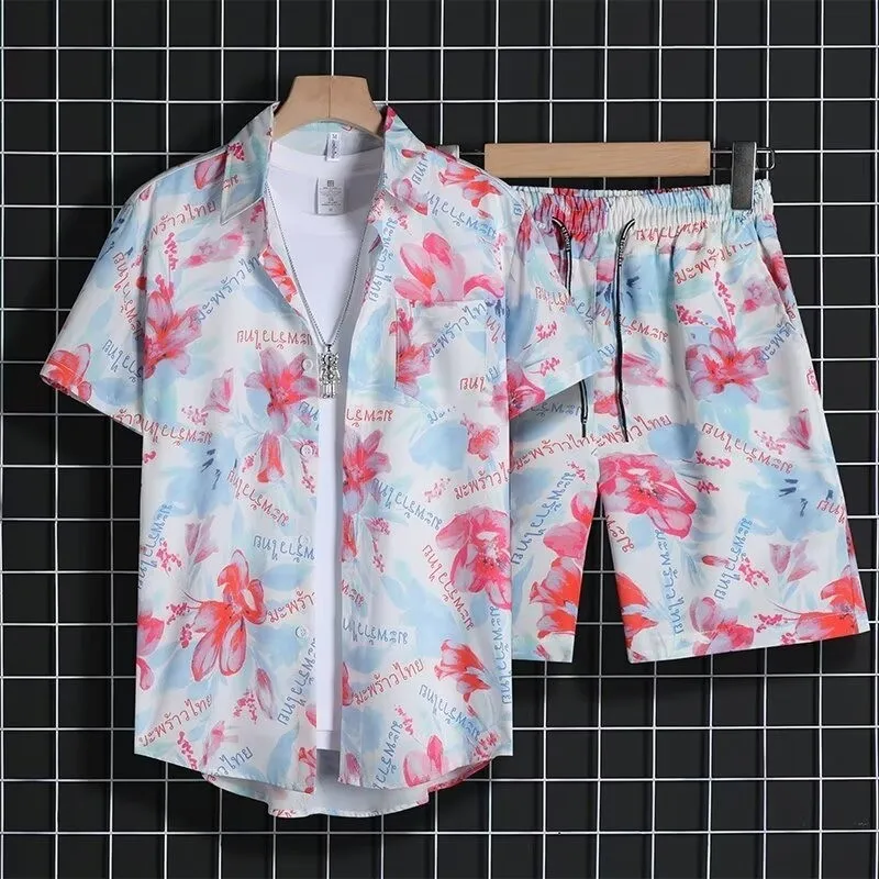

Men's Summer Sportswear Set Short-Sleeve T-Shirt with Casually Trend-right Korean Design