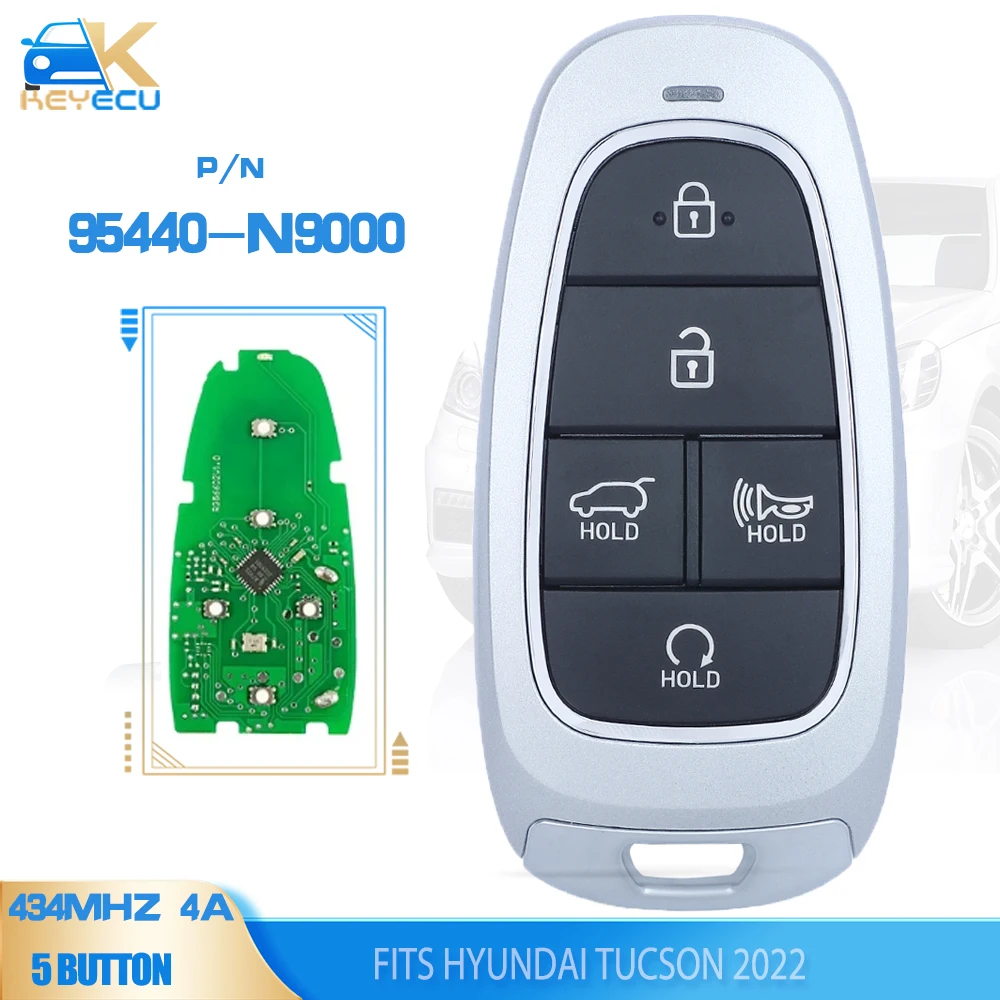 

KEYECU 95440-N9000 ,TQ8-FOB-4F2 7 дистанционный смарт ключ-брелок 433MHz ID47 Chip для Hyundai Tucson 2022