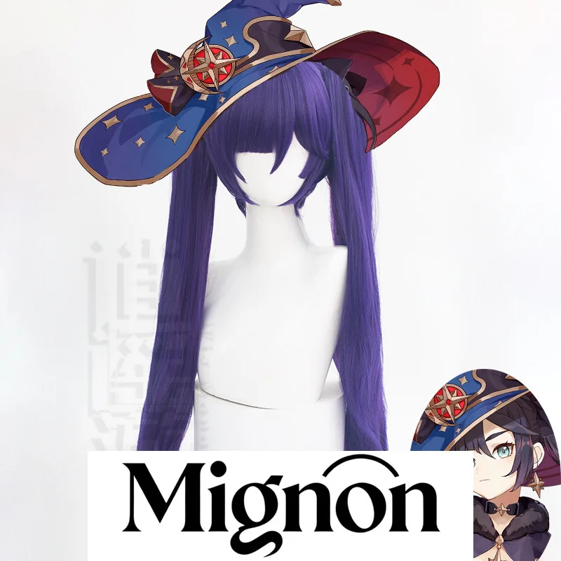 

Genshin Impact Mona Косплей Парик Mondstadt Astral Mirror Twin Tails Тигр Зажим Подарок на Хэллоуин