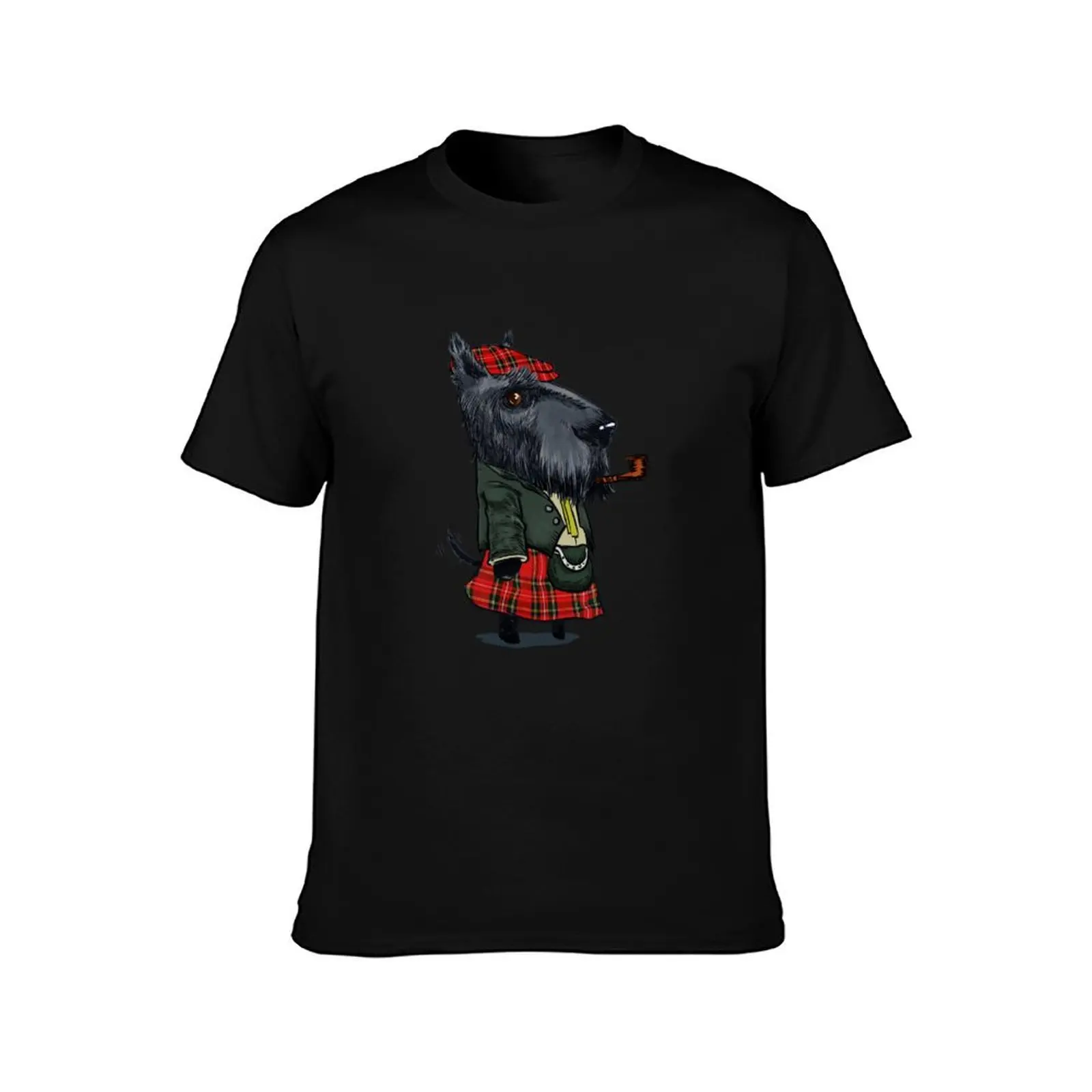 Scottish Terrier wearing Kilt T-Shirt T-shirts oversize animal prinfor boys T-shirts man summer 2025 luxury clothes men