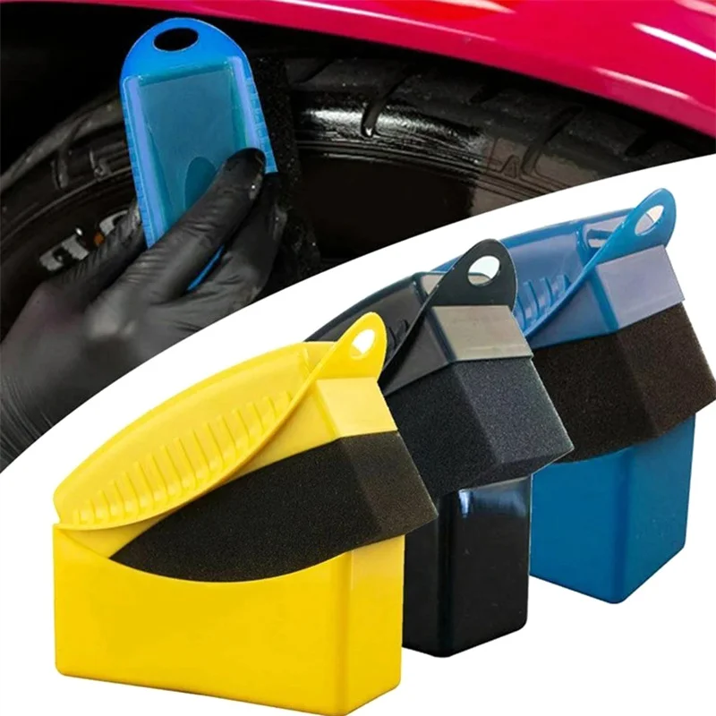 

Car Wheel Polishing Waxing Sponge Brush With Cover ABS Washing Cleaning Tire Contour Dressing Applicator Pads Detail Accessories