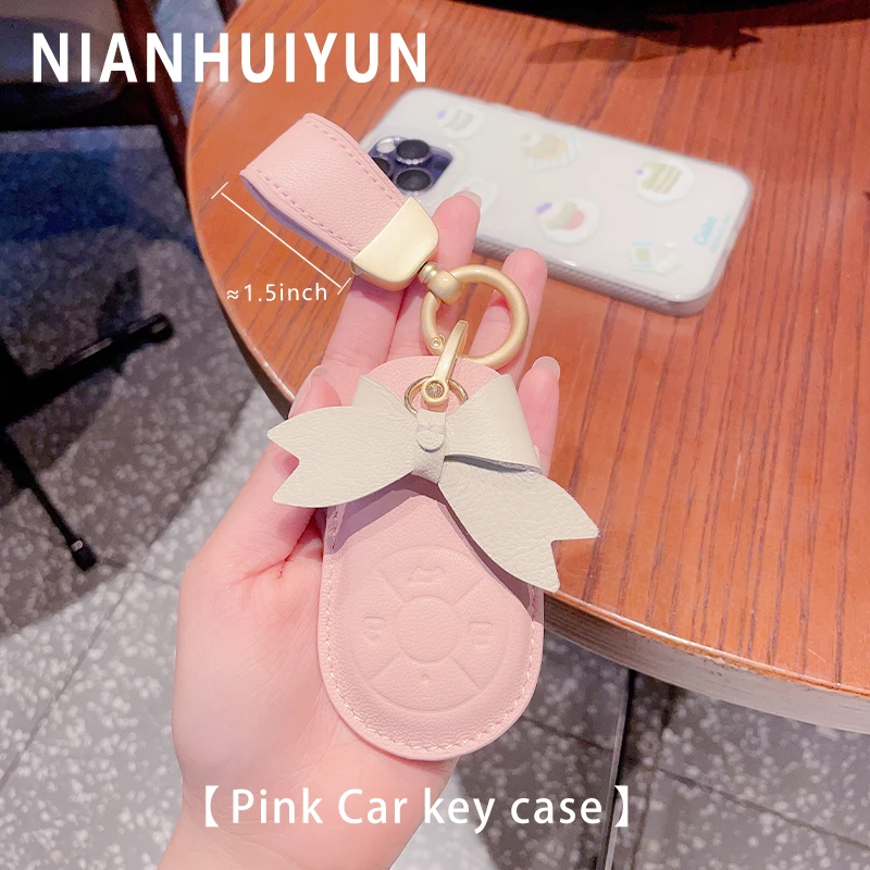 

Leather Car Remote Key Case For The GWM HAVAL H6 ORA White Cat High Quality Keychain Key Decoration Protection Accessories