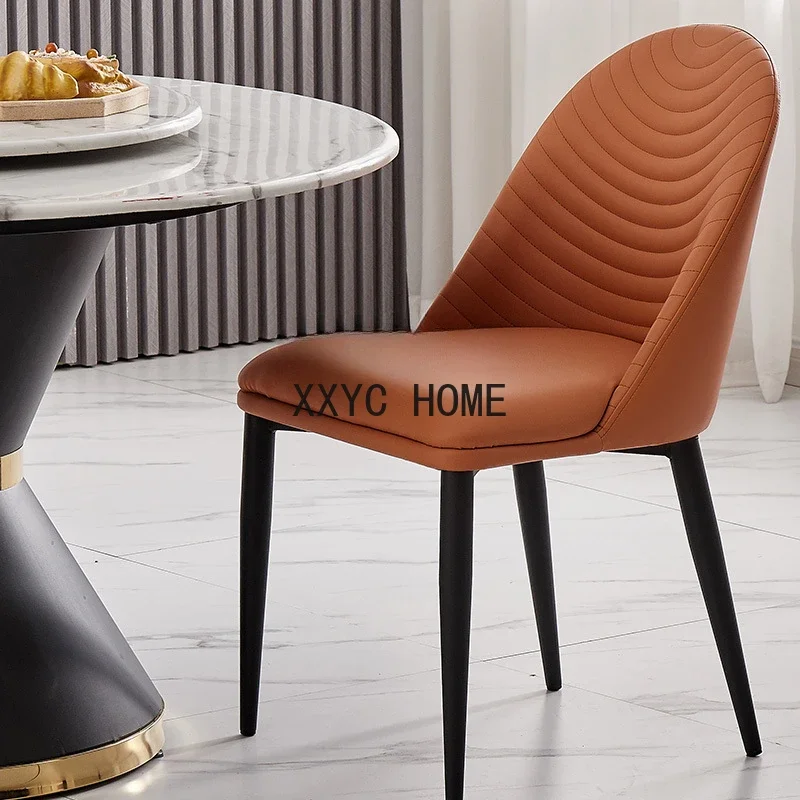 

Modern Minimalist Stool Backrest Commercial Restaurant Marble round Table Chair Combination