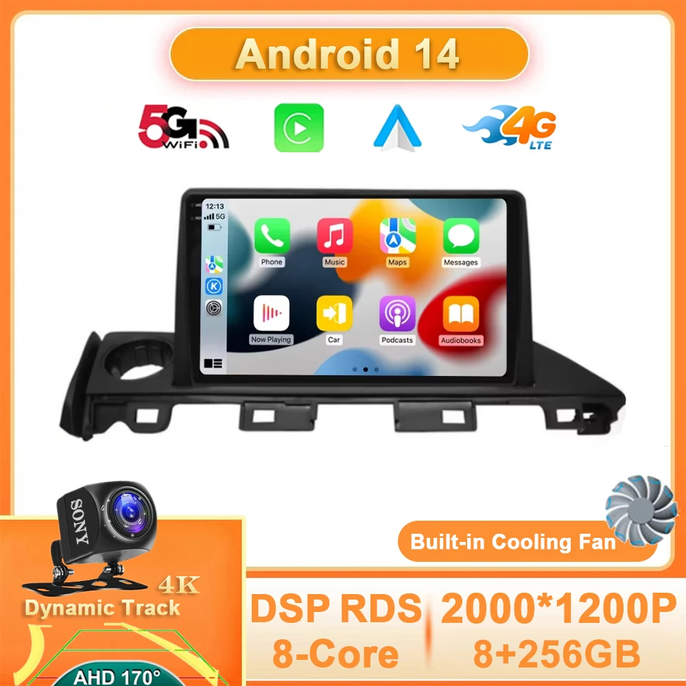 

Android 14 Car Radio For Mazda 6 Atenza 3 2016 2017 2018 GPS Navigation 4G WIFI Multimedia Stereo Video Carplay Player Auto QLED