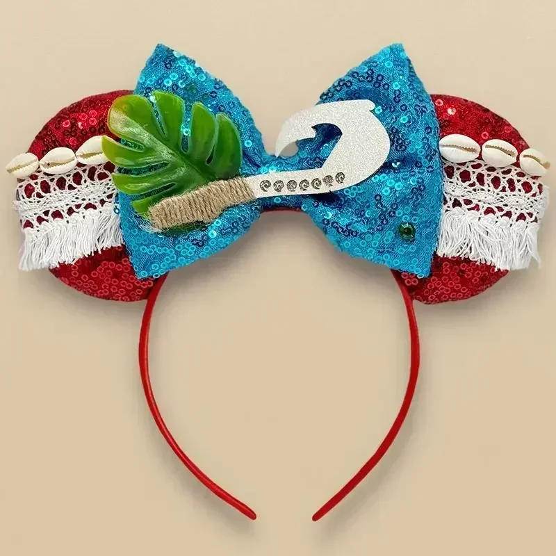 Disney Moana 2 Ear Headband for Adults Mickey Mouse Hairbands Women Fish hook Bow Hair Accessories Girls Kids Party Cosplay Gift