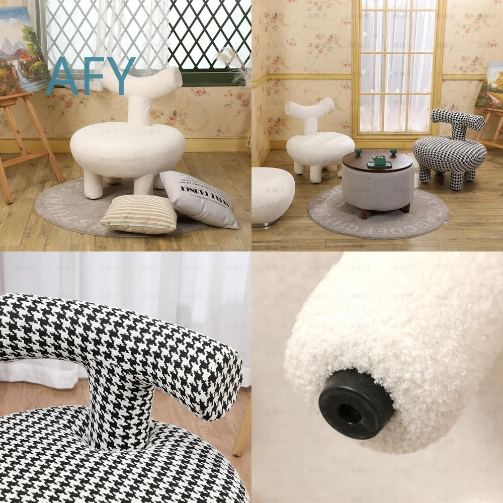 Nordic Design Baby High Chair for Small Spaces Toddler Feeding Seat Kids Dining Chair Adult Stool Living Room Bedroom Sofa