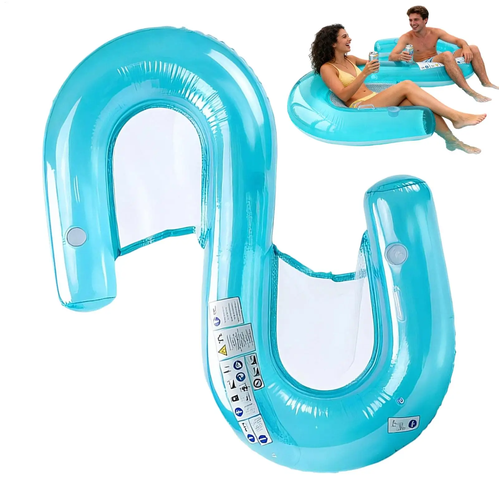 

Pool Floats for 2 People Foldable Floating Lounge Raft Floating Lounger Chair for Men Women Family Couple Water Beach Lake River