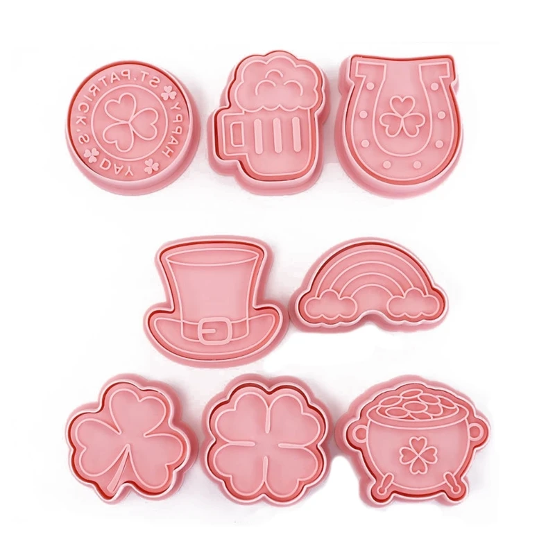 

Set of 8 St. Patrick's Day Series Cookie Cutters Pressable Biscuit Cutters