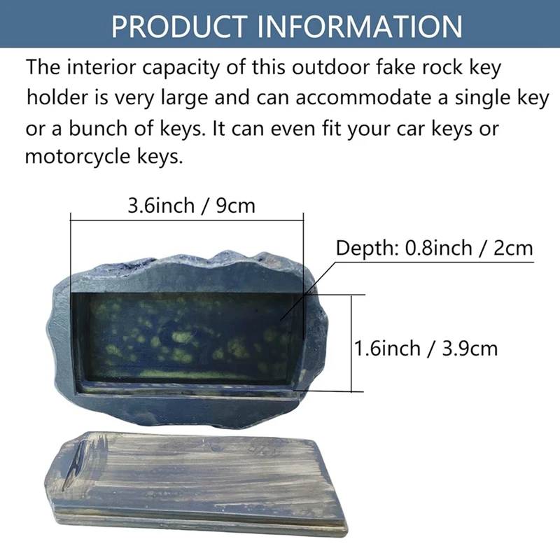 Fake Rock  Key Box For Outside - Safe Resin Spare Key Hider For Outdoor Garden Or Yard (Stone Style) Easy Install