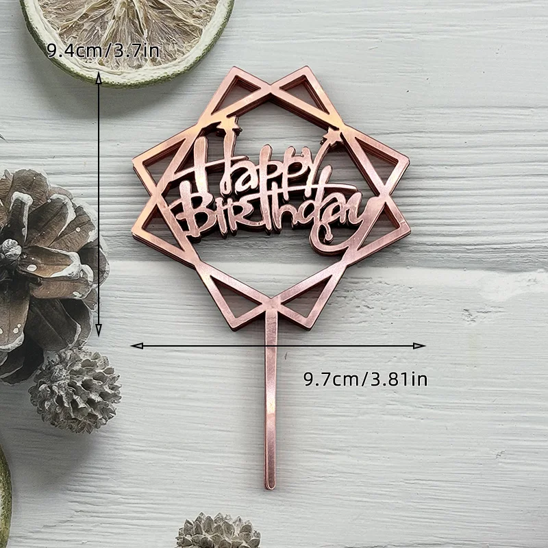 10 Stück Acryl-Kuchenaufsatz „Happy Birthday“, Rosa, Gold, Silber, für Kinder, Männer, Frauen, Babyparty, Party, Kuchendekoration, Geschenkzubehör – Detail 5