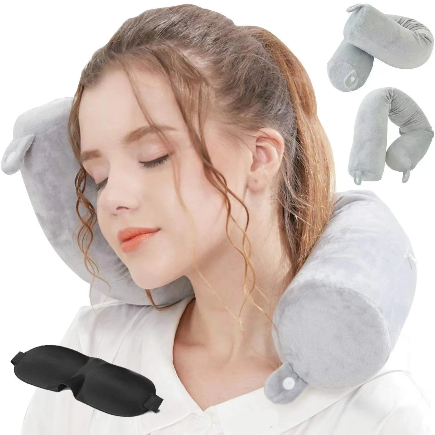 Memory foam u-shaped pillow, travel pillow, protect the cervical spine, easy to carry, bendable, slow rebound