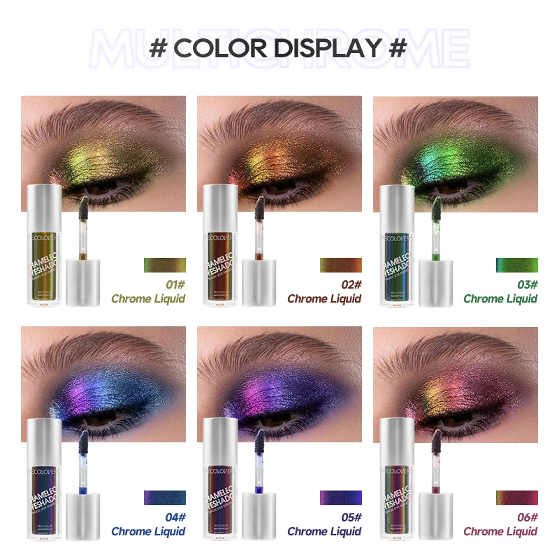 Multi-Chrome Shifting Pigments Chameleon Liquid Eyeshadow Long Lasting Multichrome Duochrome Eyeshadow Pigments Liquid Eyeshadow