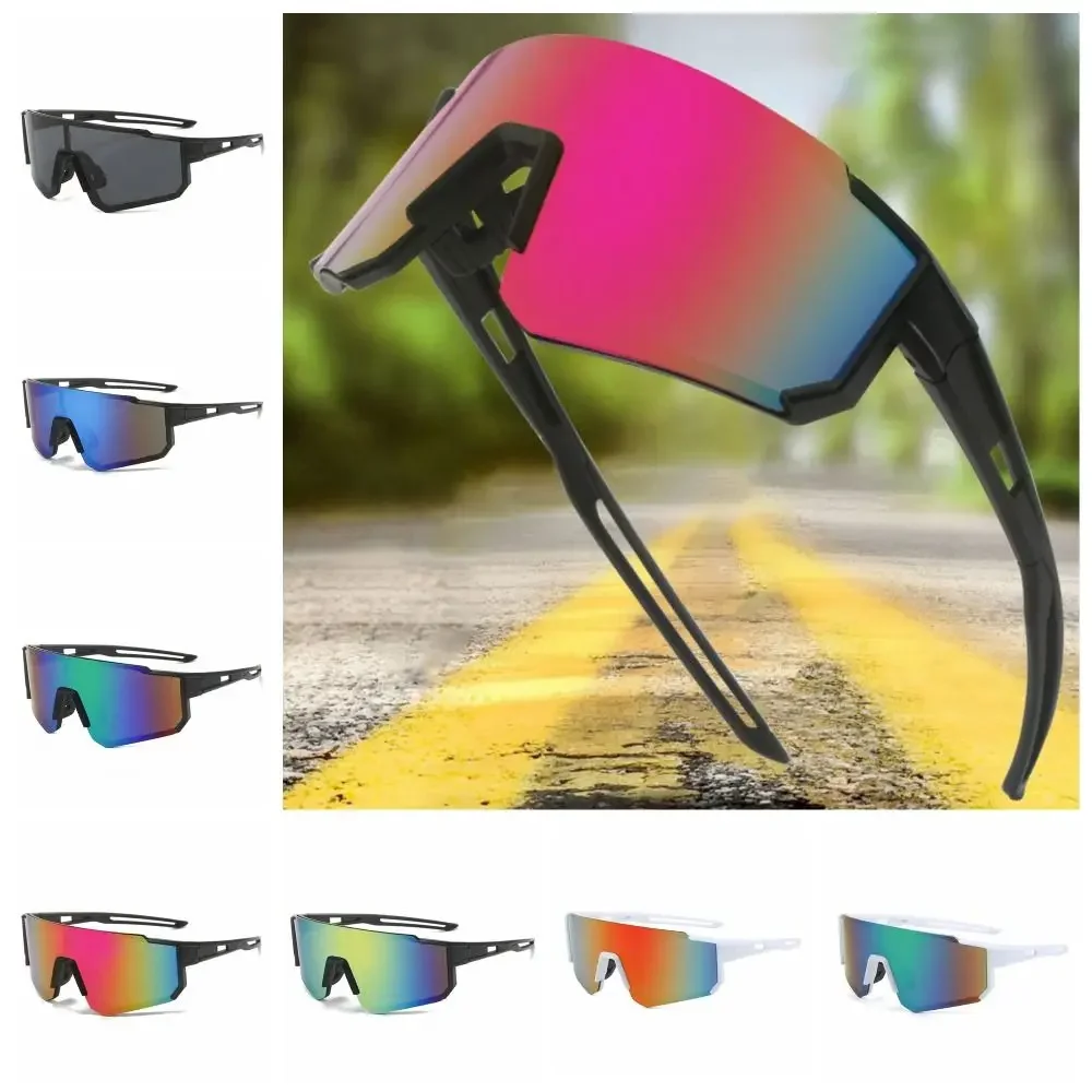 Gafas de sol de ciclismo UV400, lentes HD coloridas a prueba de viento, resistentes a los rayos UV, gafas de ciclismo cómodas de gran tamaño para deportes al aire libre, pesca