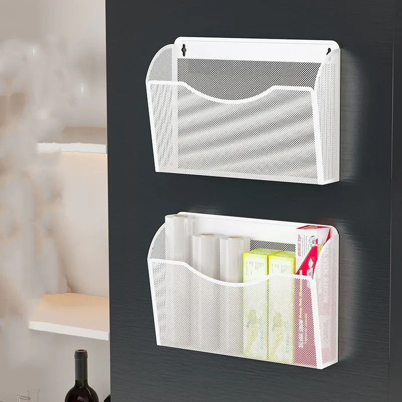 New 2024 Refrigerator Magnet Storage Box Hanging Basket Storage Rack Magnetic Magnet Stone Side Wall Multi-Function Organization