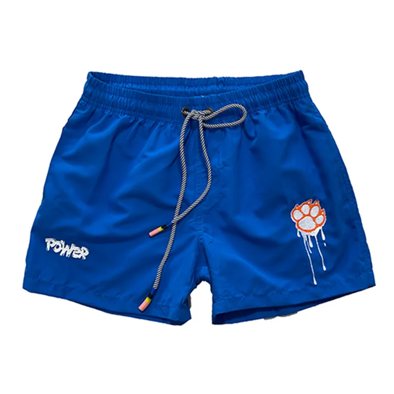 Bear's Paw Claw Plus Size Men's Board Shorts, Gay Bear Beach Short, Quick Dry Swim Short Trunks Orange/Blue/Navy M L XL XXL