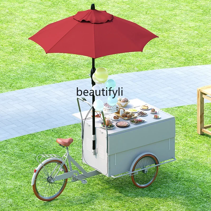 سوق عائم ثلاثي العجلات، سيارة خفيفة متنقلة، سوق ليلي، كشك مربع، سيارة ترويجيةHY