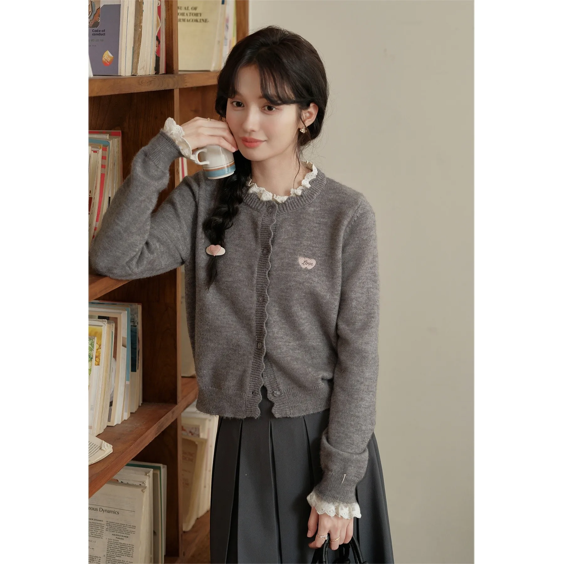 

Комплект свитера и юбки Faionable ey от Lu Xiang Nan Vintage Sle Long Sve round Ne Зимняя коллекция для подростков