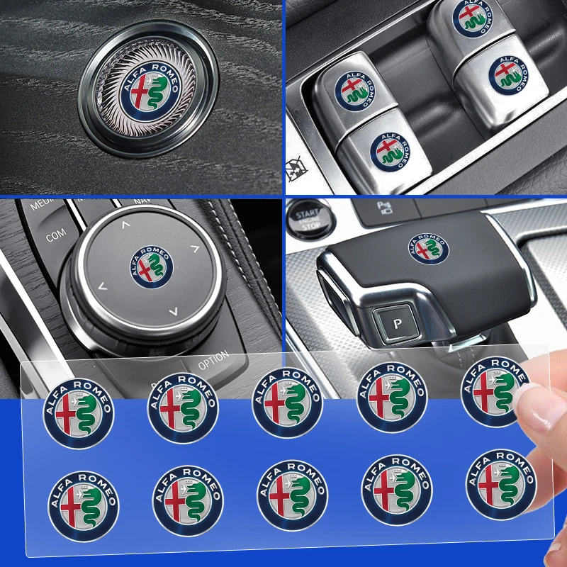 Car Steering Wheel Car Window Switch Knob Sticker Car Styling For Alfa Romeo 147 159 156 Giulietta Giulia Mito Spider Alpha