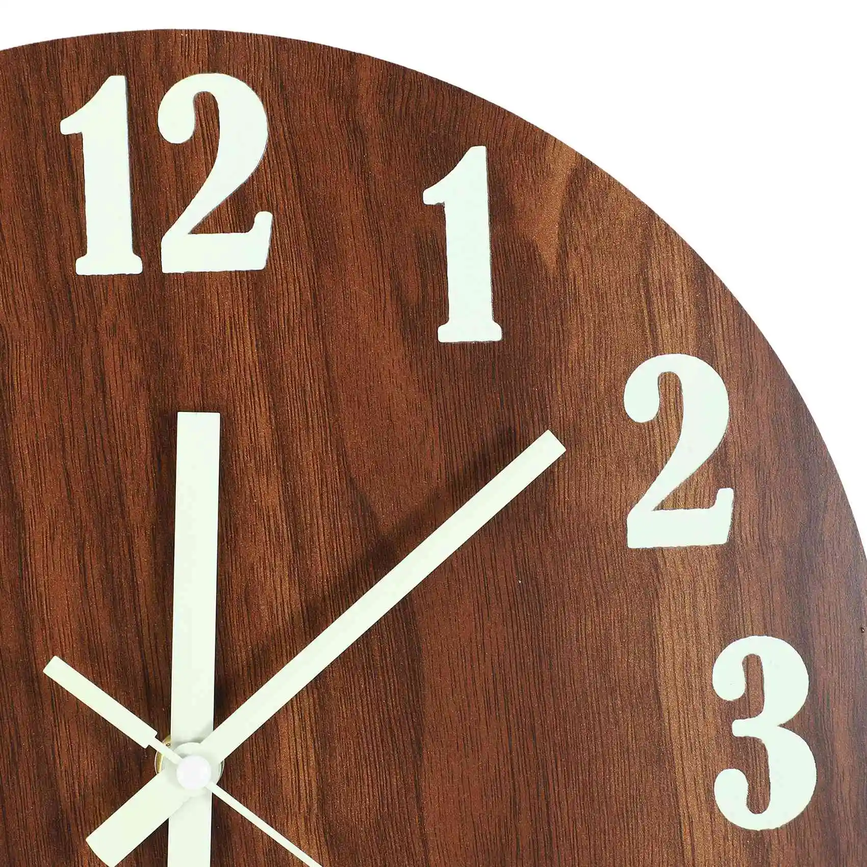 

AT54 12 Inch Night Light Function Wooden Wall Clock Vintage Rustic Country Tuscan Style For Kitchen Office Home Silent & Non-Tic