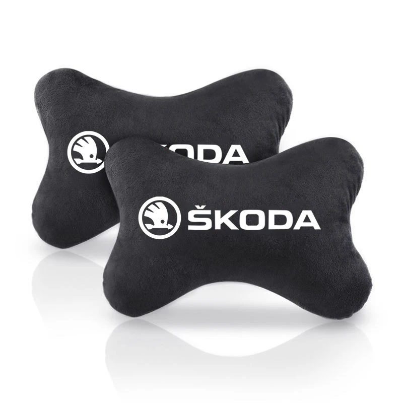 Car Headrest Neck Pillow Seat Belt Shoulder Pad For Skoda Octavia Fabia Rapid Kamiq Scala Kodiaq Superb VisionS Yeti Karoq Enyaq