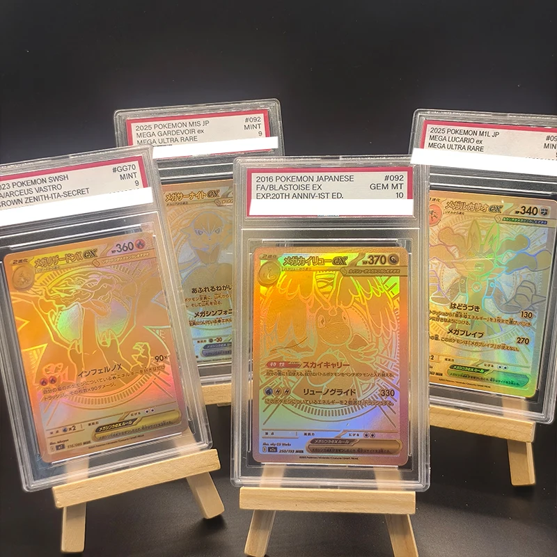 

DIY PTCG Pocket Monsters Charizard Japanese Rating Card Dragonite Anime Collectibles Game Collection Cards Gifts Toys for Boys