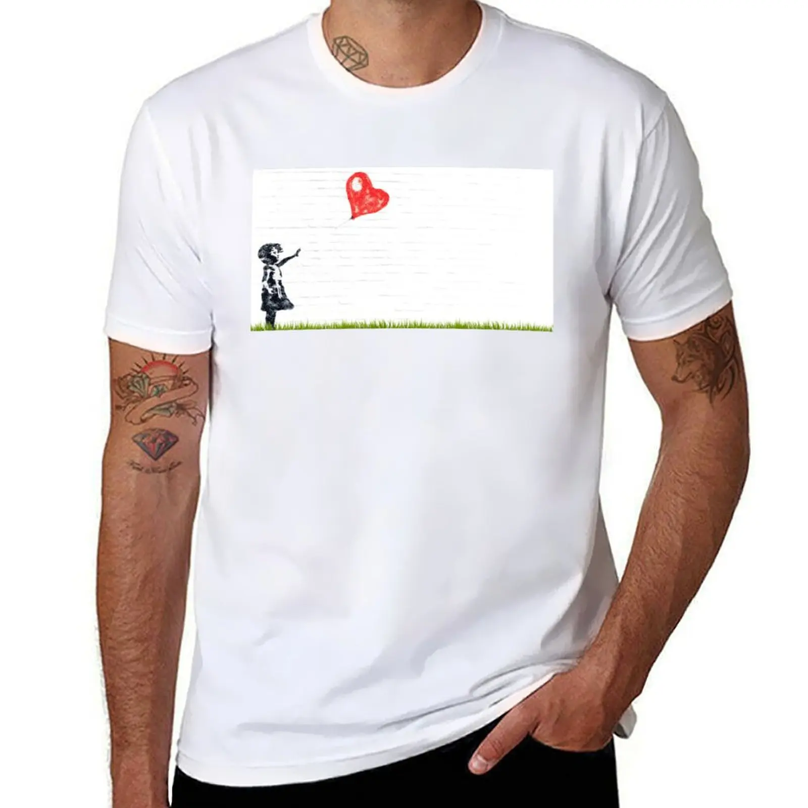 

Banksy Balloon Girl T-Shirt Large Size Casual Tee Shirt