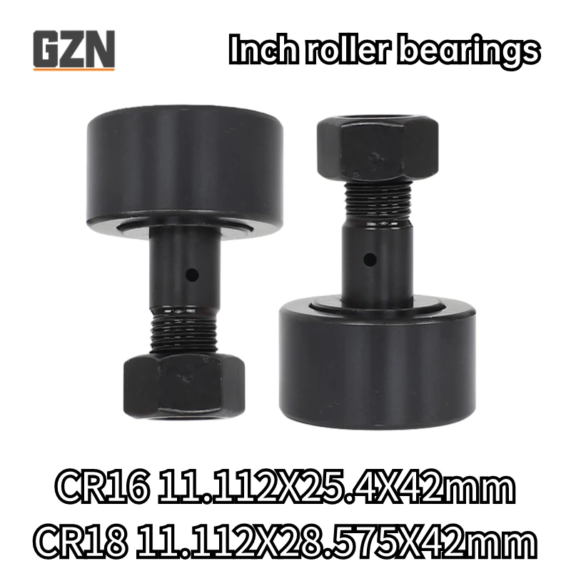 

1pcs CR16R 7/16 X 1-1/8 11.112X25.4X42 mm CR 18 R 11.112X28.575X42 mm Inch Bolt Roller Bearings Spherical CAM Follower Black