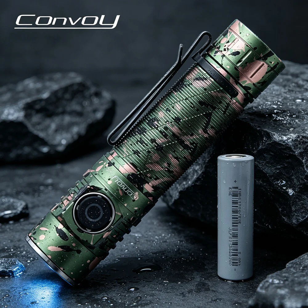 Convoy Camouflage LED Flashlight SST40 2000LMS Type-C Rechargeable Torch with 21700 Battery for Outdoor Camping Self Defense view 3