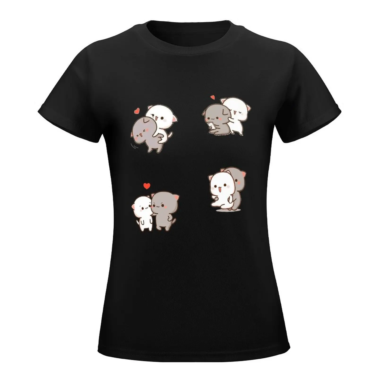 Peach And Goma Cat T-Shirt customs summer top animal prinfor sublime t-shirt dress for Women plus size sexy