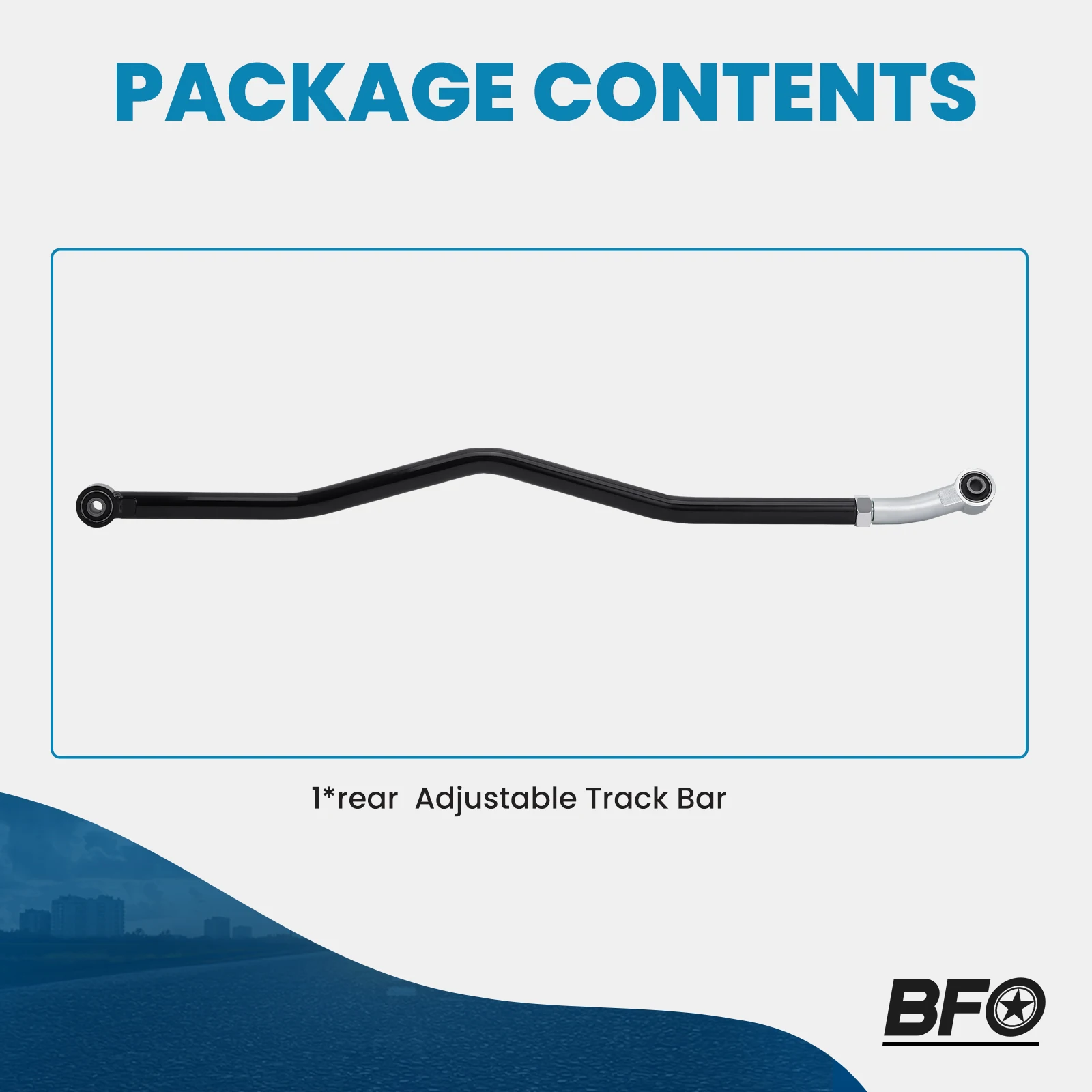 0-6" Lift Rear Adjustable Track Bar Suspension for Jeep Wrangler JK 2007-2018 Panhard Rods