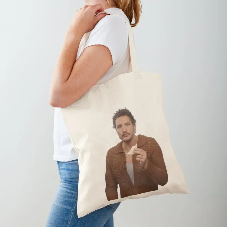 Pedro Pascal Eating a Sandwich / Toast Meme Tote Bag Cloth bags female bag tote bag men
