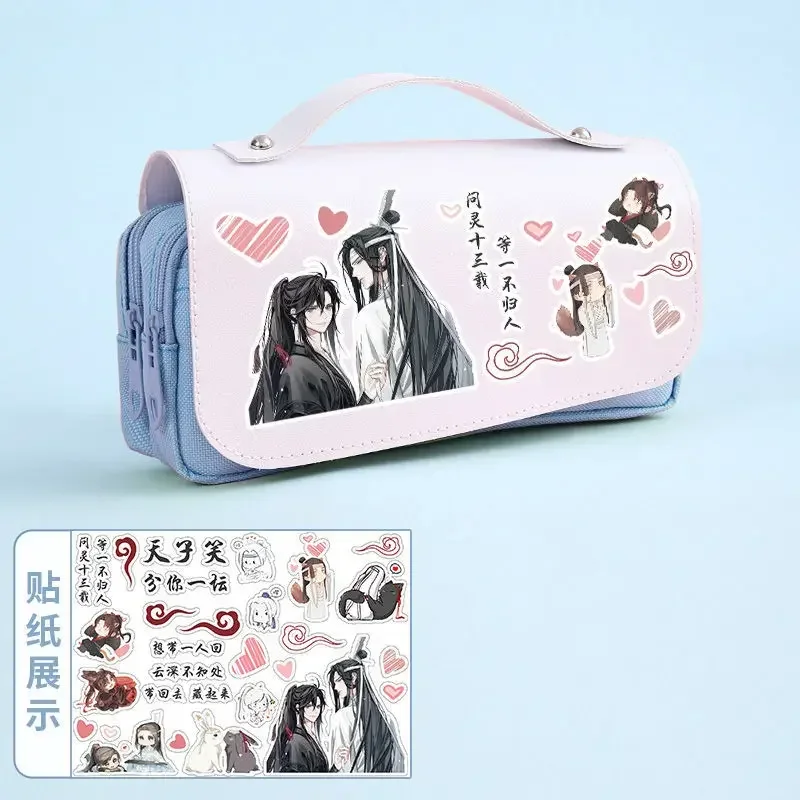 Anime Mo Dao Zu Shi Pencil Case Lan Wangji Wei Wuxian Cosplay Cartoon Pencil Bags Pen Bag Back To School Supplies Pencil Pouch