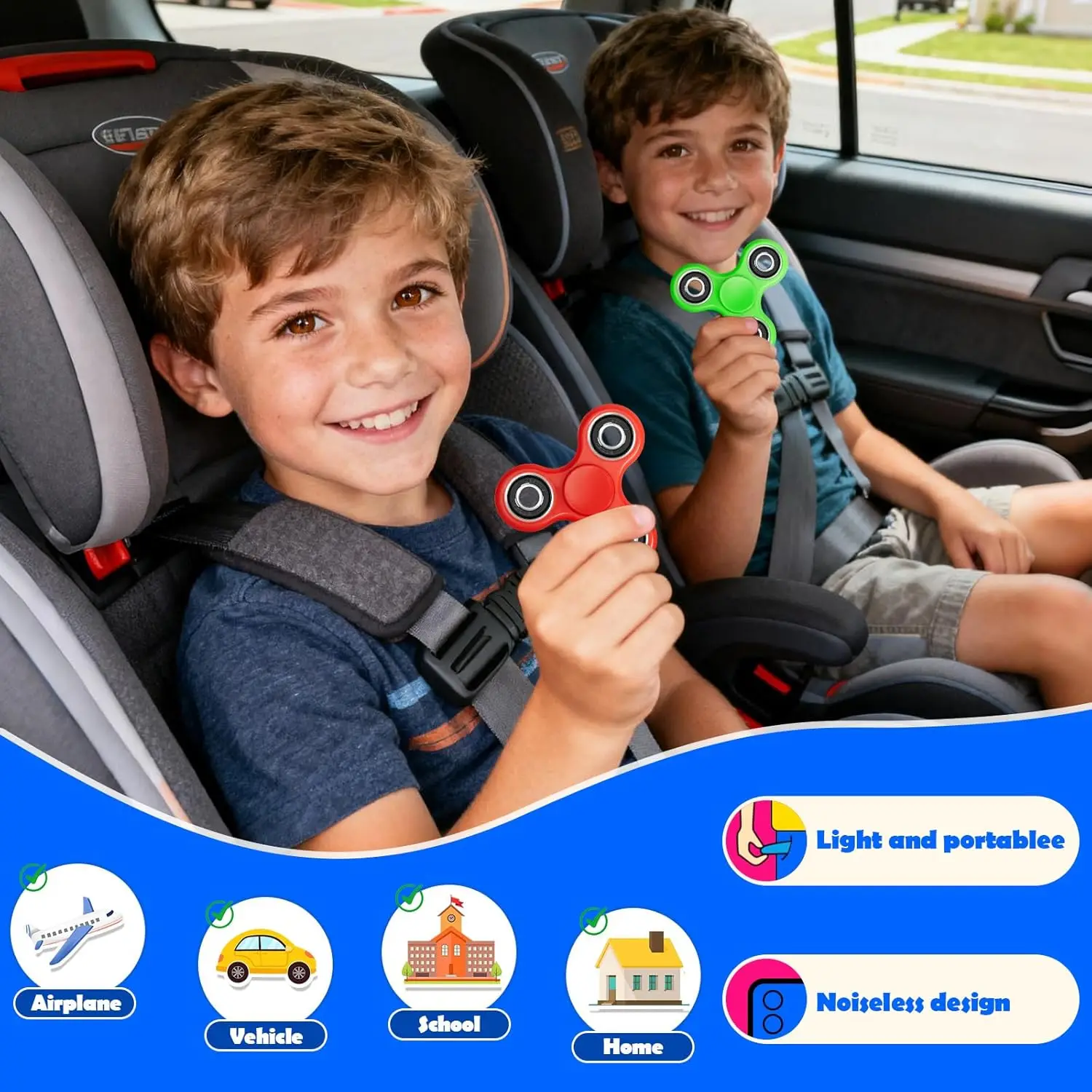 Fidget Spinners Toys Paquete de 5, Paquete sensorial de Fidget de mano a granel, Juguetes de ansiedad Reductor de alivio del estrés, Favores de fiesta