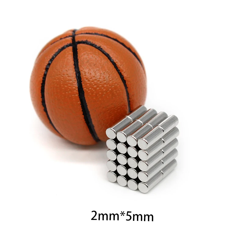 50/100/200/500/1000/2000PCS 2x5 Long Strong Powerful Magnets Disc Permanent Magnet 2x5mm Small Round Neodymium Magnet 2*5