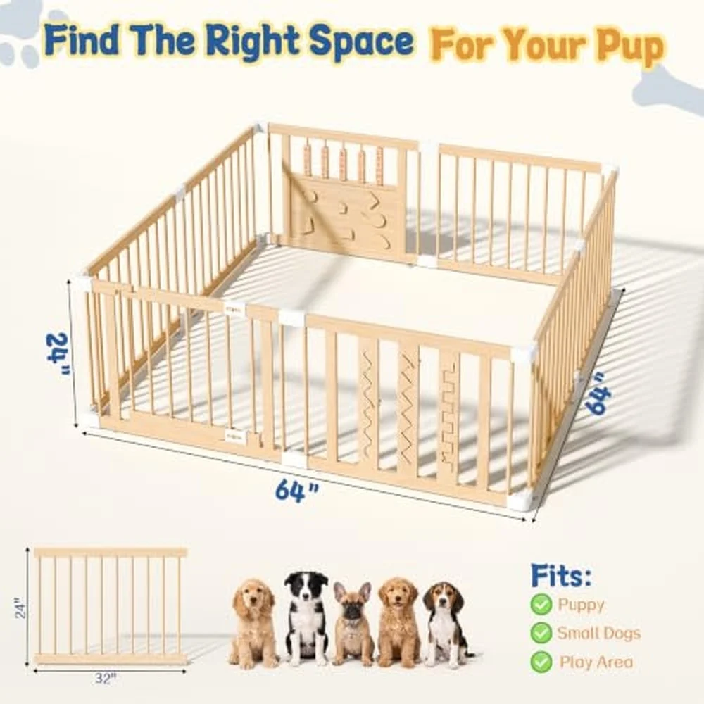 Wooden Dog Playpen with Door 24