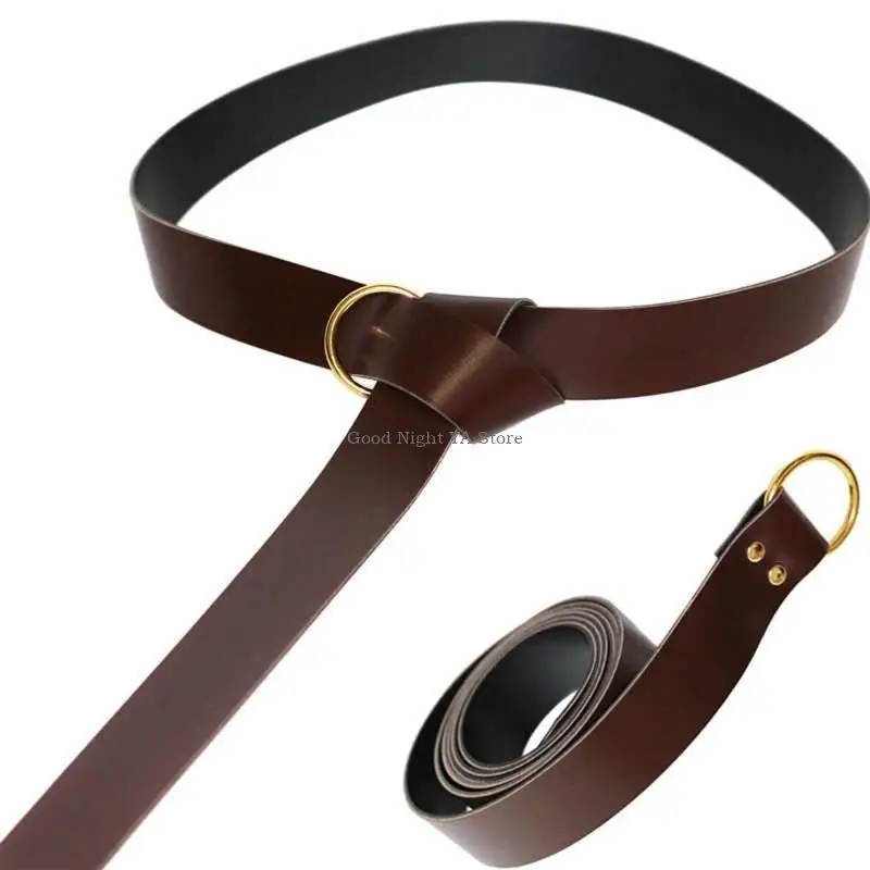 حزام القرون الوسطى Vegvisir عصر النهضة فارس أبازيم حزام بولي Leather جلد O حلقة حزام جلد ريترو حزام للرجال