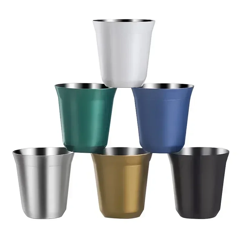 

Stainless Steel Espresso Cups Double Walled Vacuum Insulated,Heat Resistant Coffee Cups Unbreakable Stemless Tumbler Small Cup