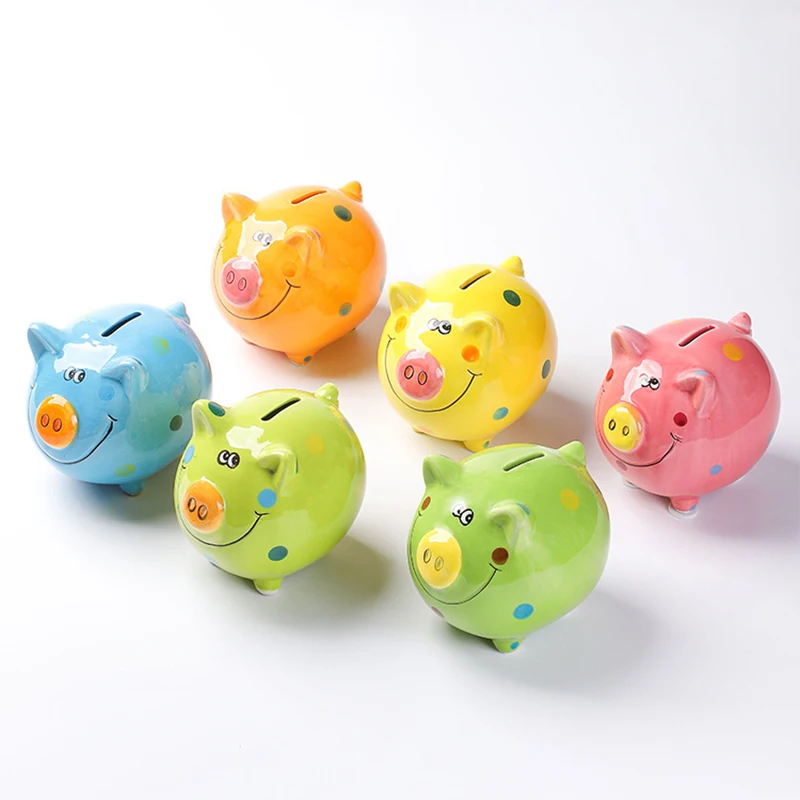 Home Decor Nordic Ins Lucky Pig Ceramic Piggy Bank Save Container Desktop Money Box Ornament Kids Birthday Craft Gift