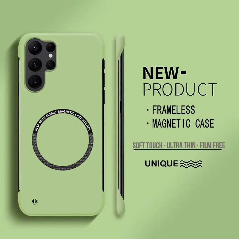 Ultradünne harte PC-Magnetrahmenlose Handyhülle für Samsung Galaxy S25 S24 S23 S22 S21 S20 FE Plus Ultra PC Matte Protect Cover