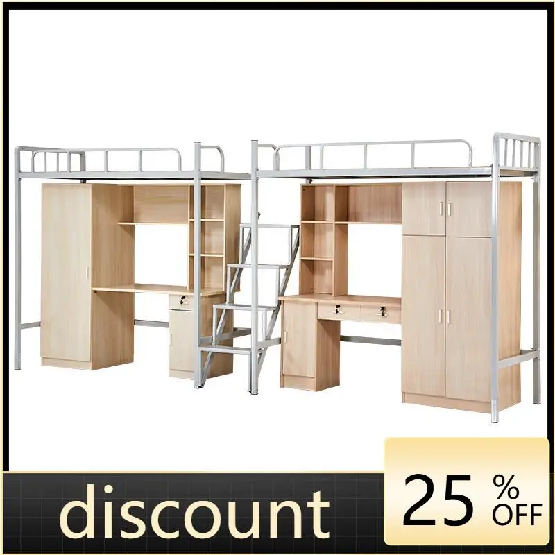 LMM upper bunk lower cabinet elevated bed dormitory wrought iron bed double e****mical