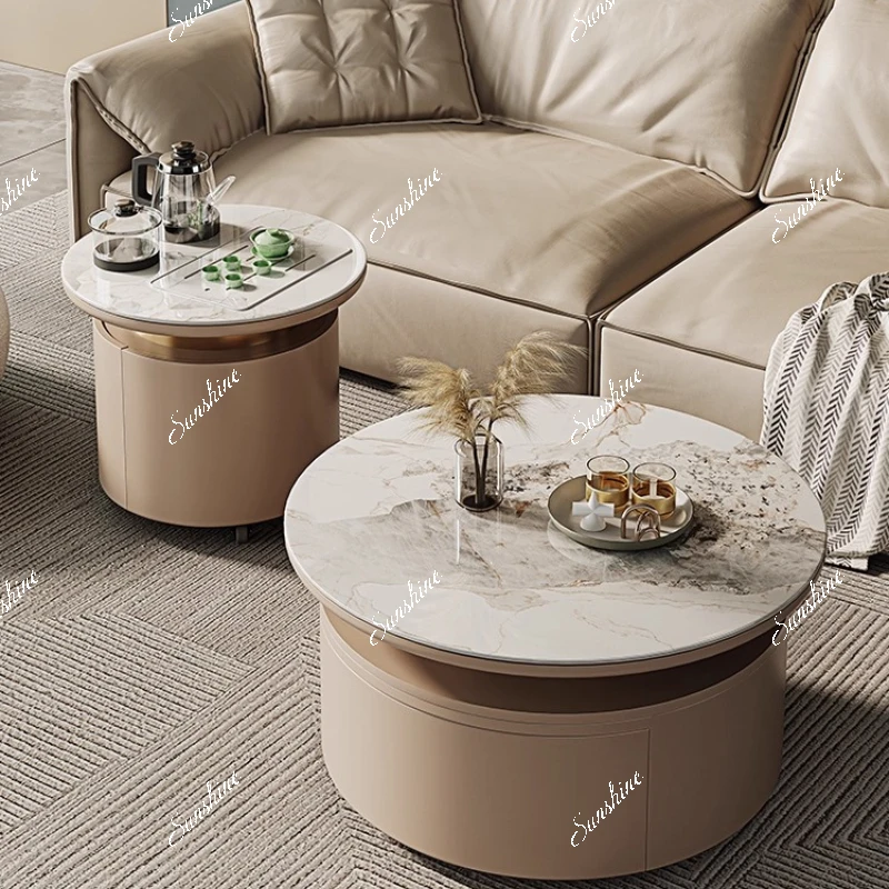 

Журнальный столик из шифера, бытовой, для небольшой квартиры, современный, простой, многофункциональный, с чаем, круглый размер, комбинация