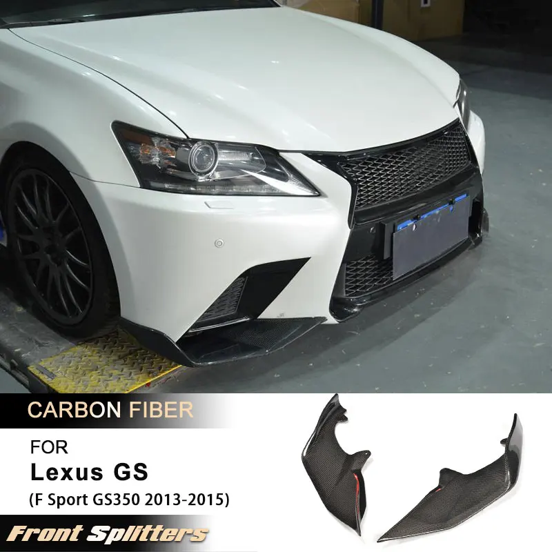 

Car Front Bumper Splitters Flaps for Lexus GS F Sport GS350 2013-2015 Racing Front Splitter Apron Lip Body Kits Carbon Fiber FRP