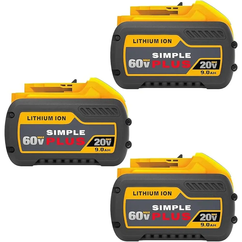 

3 Packs Replace or 20V-60V MAX 9Ah Battery Compatible with 60 Batteries Power Tools and 20-60v Battery s