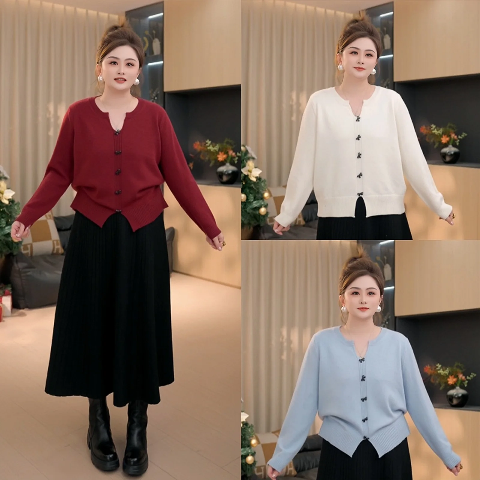 

Свитер PengJiaJia Sweet Candy V-Ne, вязаный, больших размеров, зимний дизайн, повседневный, свободного кроя, женский топ для девушек больших размеров