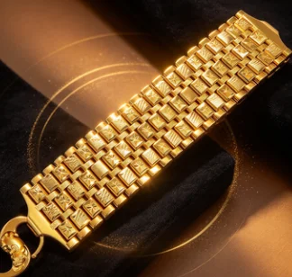 Boss Bracelet - Board Type 45mm Wide Exaggerated Men's Sandblasted Bracelet 9999gold
